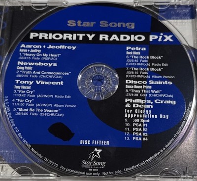Newsboys/Petra  95  Star Song Priority RADIO Pix #15  Disc w/UNRELEASED Versions