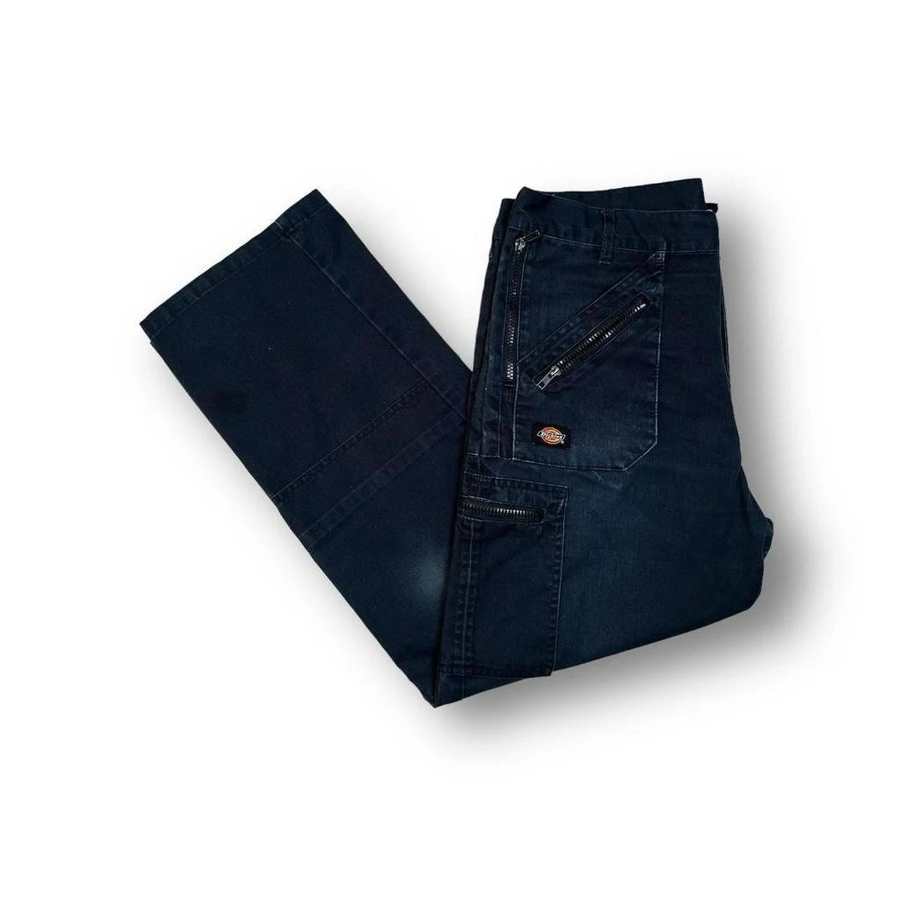 Vtg Dickies Navy Blue Regular Straight Fit Cargo Trousers Size 34”W 28”L