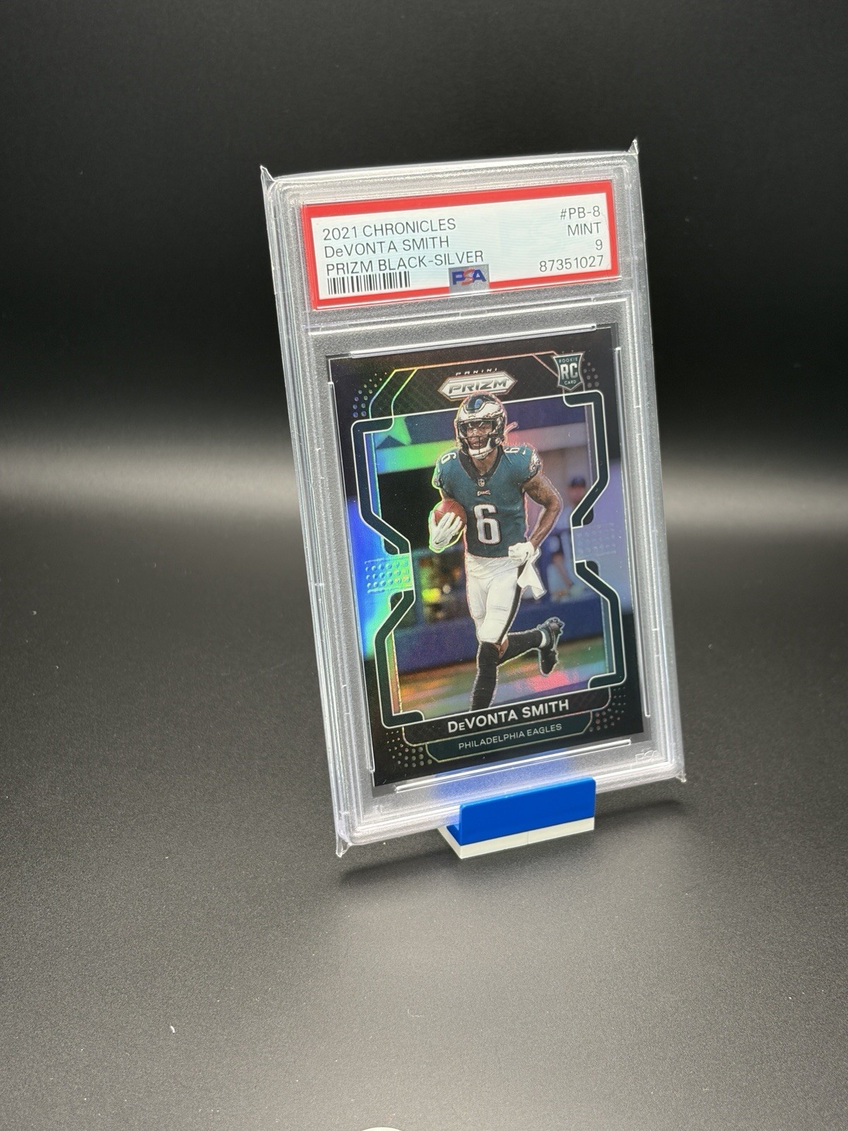 2021 Panini Chronicles Prizm Black Devonta Smith #PB-8 Silver Prizm (RC) - PSA 9