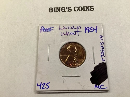 1954 Lincoln Wheat Penny Proof Cameo Small Cent 072225 14tk