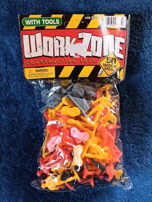 JA-RU 2000 Toy Workmen Construction Tools Figures Road Work Zone Men NEW  54mm