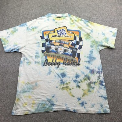 Vintage Miller Lite Bobby Rahal Shirt Mens XL Tie Dye Racing Oneita 1990s