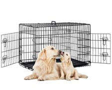 PayLessHere 48" 2 Doors Pet Folding Suitcase Dog w/Divider Cat Crate Cage Ken...