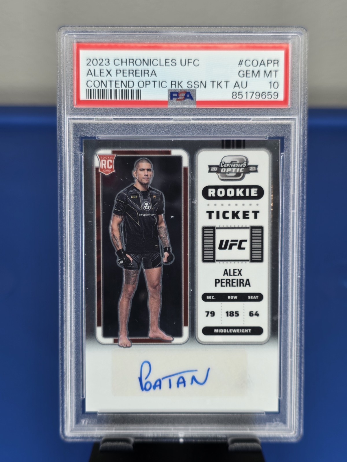 2023 Chronicles UFC Contenders Season Ticket Alex Pereira PSA 10 RC Auto #COAPR
