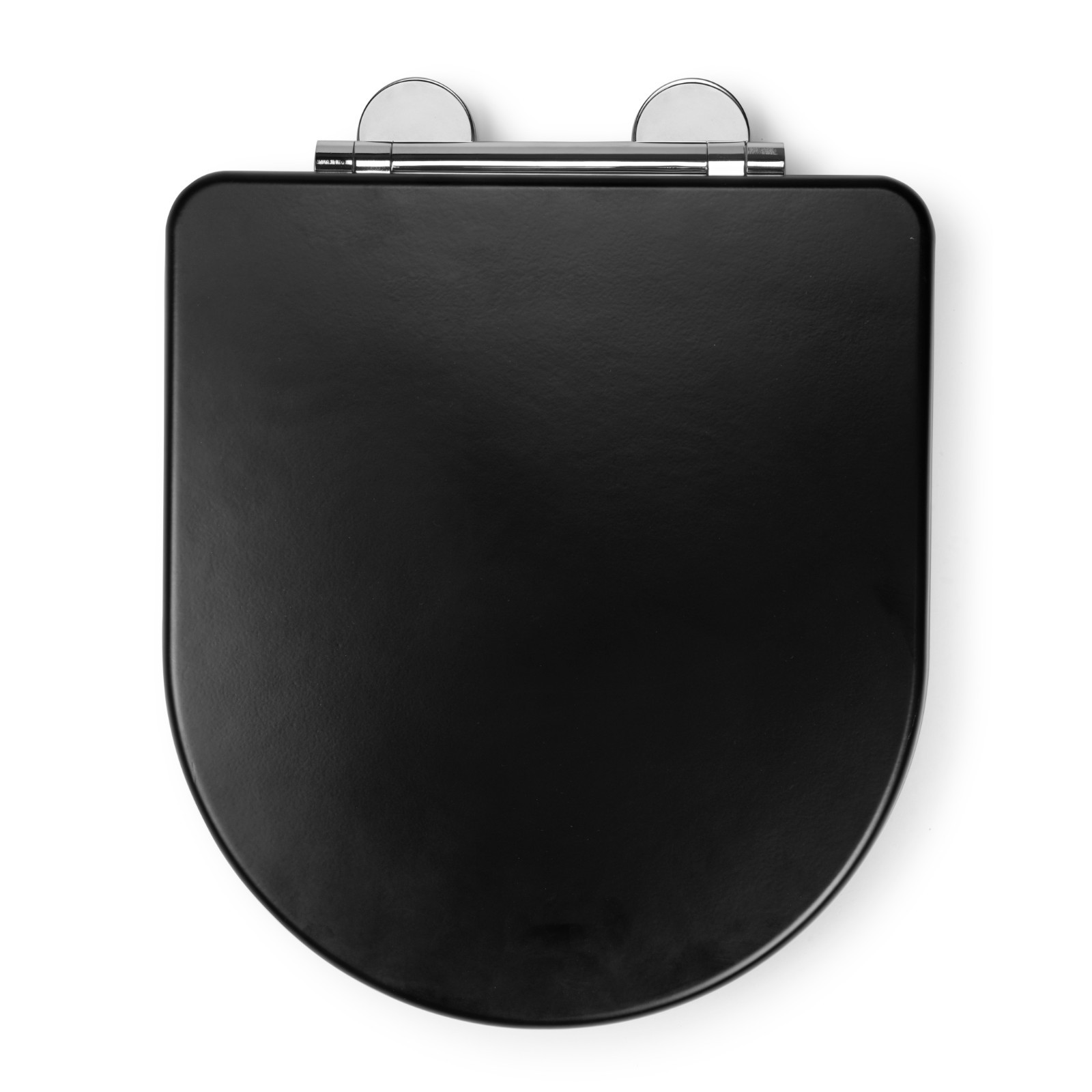 Croydex Black Flexi-Fix Wooden Toilet Seat Iseo D Shape - Image 2