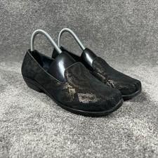 Dansko Olivia Women's Sz EU 38 US 7.5 Black Bronze Snake Slip On Loafer Shoes