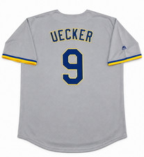 Bob Uecker Milwaukee Brewers Men's Grey Road Cooperstown Jersey L-XL