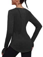 Workout Shirts for Women Long Sleeve Yoga Tops Sports Hiking Shirt Breathable...