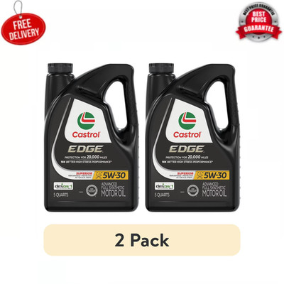 (2 pack) Castrol EDGE 5W-30 Advanced Full Synthetic Motor Oil, 5 Quarts