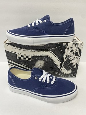 VANS M 9 SKATE Authentic Midnight Blue White Pop Cush Dura Cap Shoes New In Box