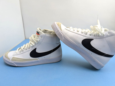Nike Blazer Mid '77 GS White/Black Sneakers Shoes DA4086-100 Womens 8.5 (7Y)