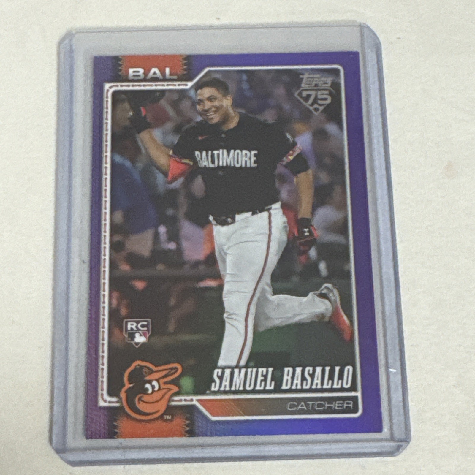 2026 Topps Series 1 #104 Samuel Basallo RC Purple Rainbow Foil /250