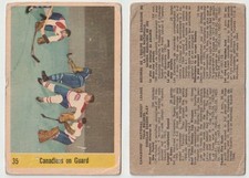 1958-59 Parkhurst Hockey Card #35 Montreal Canadiens on Guard Jacques Plante