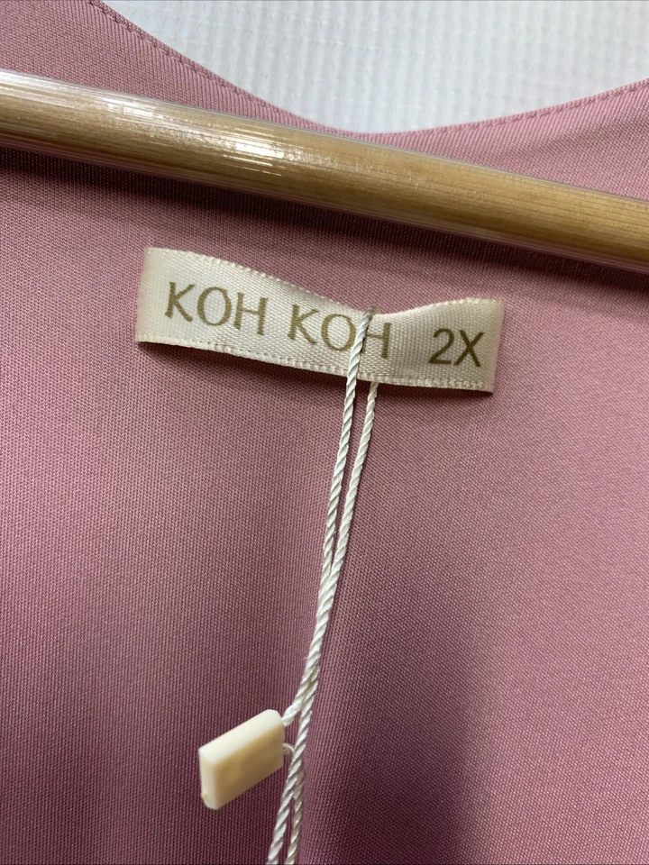 KOH KOH Mujer Largo Semi-Formal Manga Corta Cuello en V Hasta el Suelo Completo Talla 2XL Foto 3 de 4