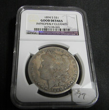 1894 S NGC Morgan Silver Dollar Certified Good Details