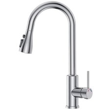 Brushed Nickel Pull Out Kitchen Mixer Tap - 3 Spray Modes, 360° Swivel, Easy Ins
