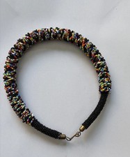 Maasai Beaded Necklace African Handmade Multicolor Bead Choker Boho Jewelry