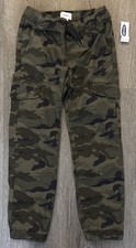 Old Navy Kids Boys Green Camouflage Military Cargo Jogger Pants Size S 6-7