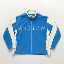 Kokopelli Fleece Jacket Womens Size XXL Full Zip Blue Beige Southwest Aztec