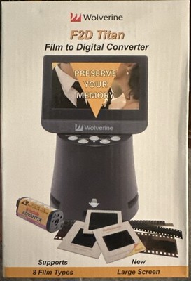 Wolverine F2D Titan 8-in-1 Film to Digital Converter- New in Box