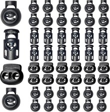 48PC Plastic Cord Locks Spring Toggle Stoppers for Drawstrings ShoelacesParacord