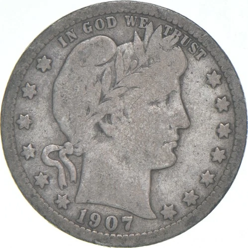 1907-D Barber Quarter Average Circ