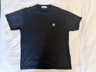 Stone Island Men's Slim-fit T-shirt Navy with Compass patch Size Large
