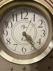 VTG  Elgin Dome Quartz Clock Cottage Mantel Beige, Maroon, Flowers 12" WORKS — photo 2