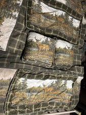 Deer Hunting Bedding Set Size,Rustic Farmhouse Comforter Full Teal Brown