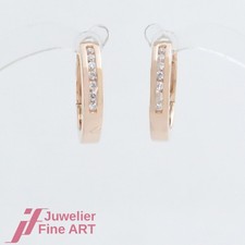 CHRIST - Diamant-Creolen mit 14 Brillanten ges. ca. 0,08ct - 14K/585 Gelbgold