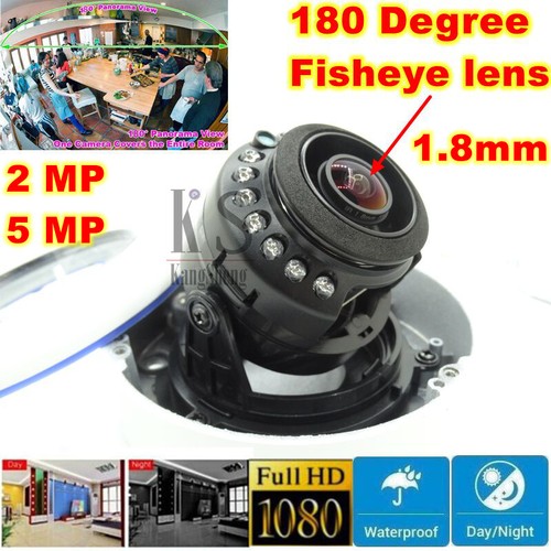 Waterproof CCTV Security Camera 1080P 180 Degree 1.8mm Fisheye Lens 2MP/5MP CMOS - Picture 2 of 14