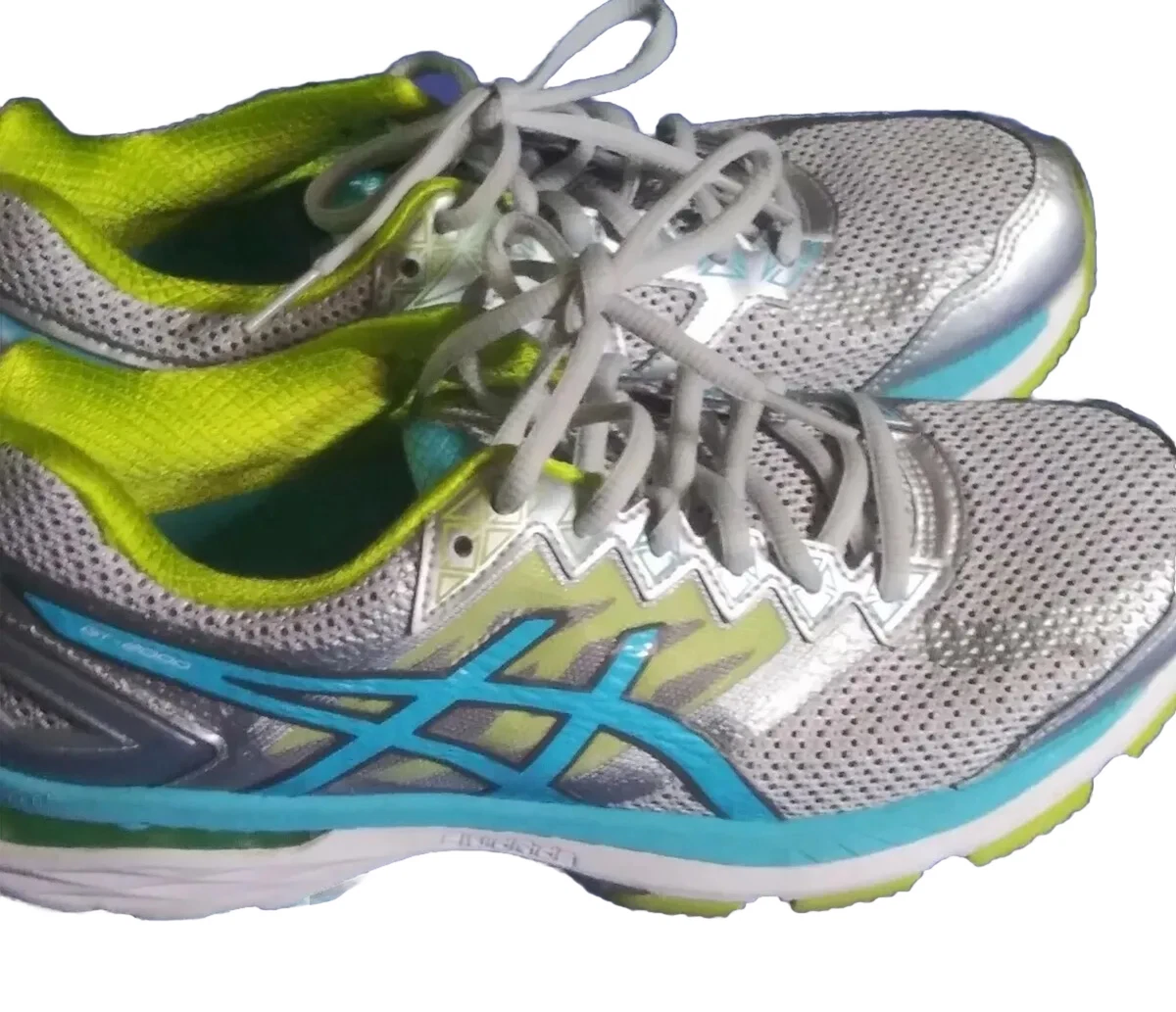 Asics GT 2000 T657N D Silver Turquoise Blue Lime Shoes Womens