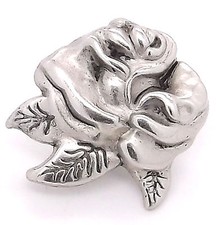 Rose Flower Nickel Leathercraft Concho Snap Set 1" 1265-27