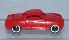 VINTAGE PMC VW VOLKESWAGON KARMAN GHIA DEALER PROMO, Old Toy Plastic Car w/ Gear