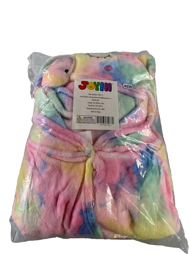 JOYIN Tie Dye Unicorn Hooded Bathrobe Rainbow Kids Plush Soft Fleece Bath #4235