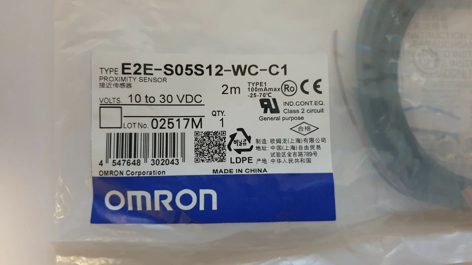 OMRON Proximity Sensor E2E-S05S12-WC-C1 - inductive M5 Shielded 1.2mm 10-30V DC - Image 3 of 3