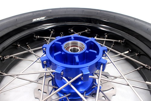KKE 17" Wheels Tires Set For Suzuki DR650SE 1996-2024 Supermoto Motard Rims Blue - Picture 7 of 15