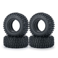 RC 1.0" Wheel Tires 50MM Rubber Black for 1/24 Crawler Axial SCX24 US Stock