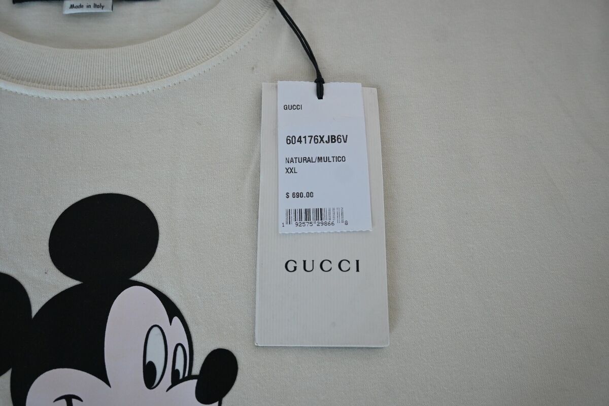 GUCCI x Disney Mickey Mouse LOGO Oversized Cream Cotton T GUCCI x Disney Mickey Mouse LOGO Oversized Cream Cotton T