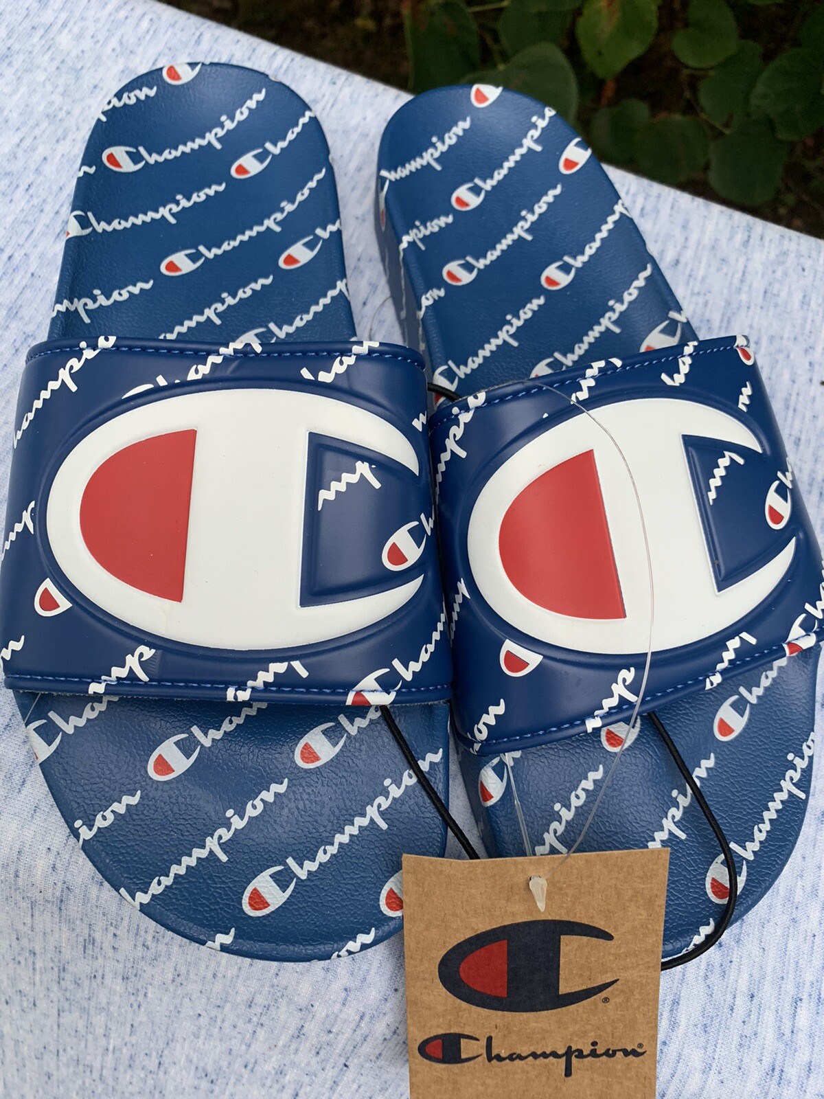 BRAND NEW Champion Men’s IPO Repeat Slide Sandals Royal Blue Size 10 ❤️sj8m11