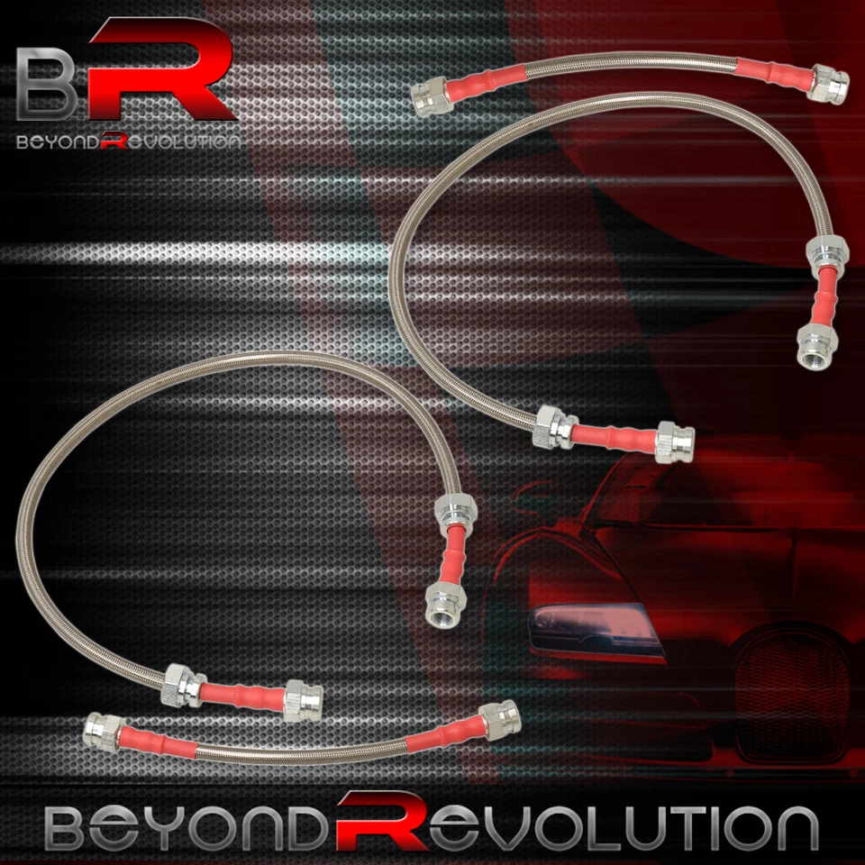 Cables de mangueras de líneas de freno trenzadas de acero inoxidable Fairlady Z 300ZX 1990-1996 Foto 4 de 4