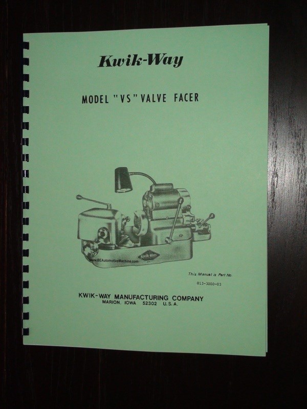 Kwik Way Model VS Valve Grinder Manual eBay