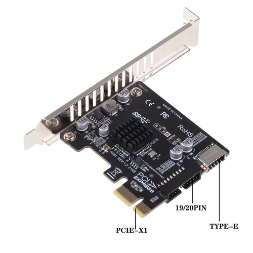 PCIE To USB3 Type-E Front Type-C 19P 20P Expansion Card Self-Powered with PH61 - Picture 12 of 12