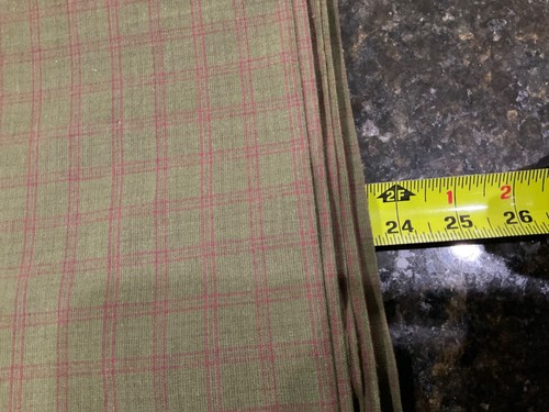 Sewing Fabric Quilting Material by the Yard Dark Olive Green Red Checks T3 - Imagen 5 de 5