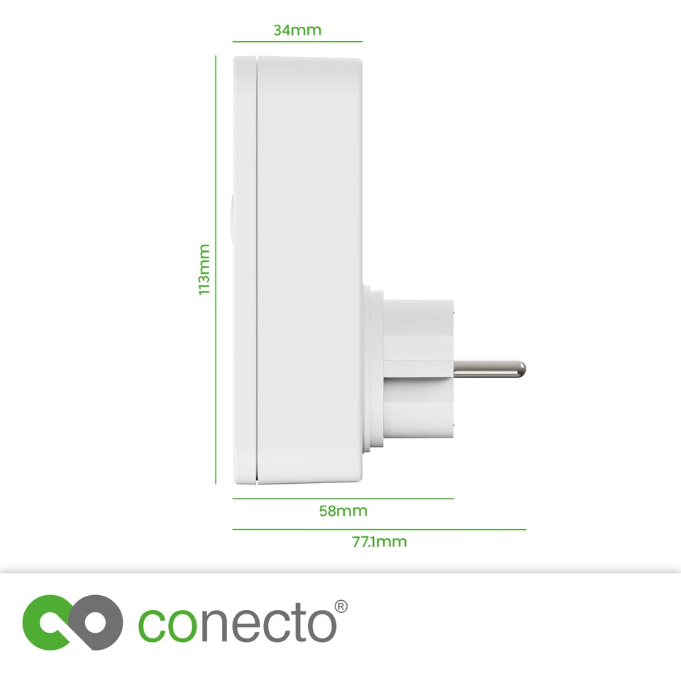 Timersteckdose Countdown Schaltsteckdose mit USB + USB-C Zeitschalter Timer - Bild 4 von 4