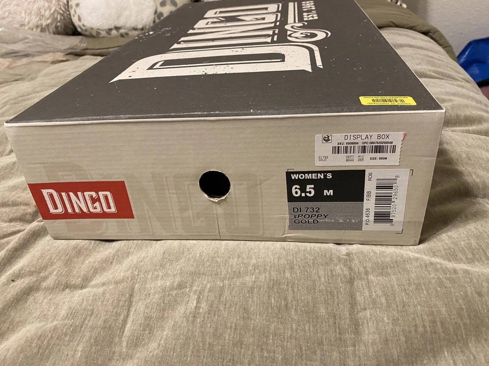 Dingo Poppy Mujer Flor Bordado Tachonado Cuero Vaquera Botas Amapola Dorado  Foto 4 de 4