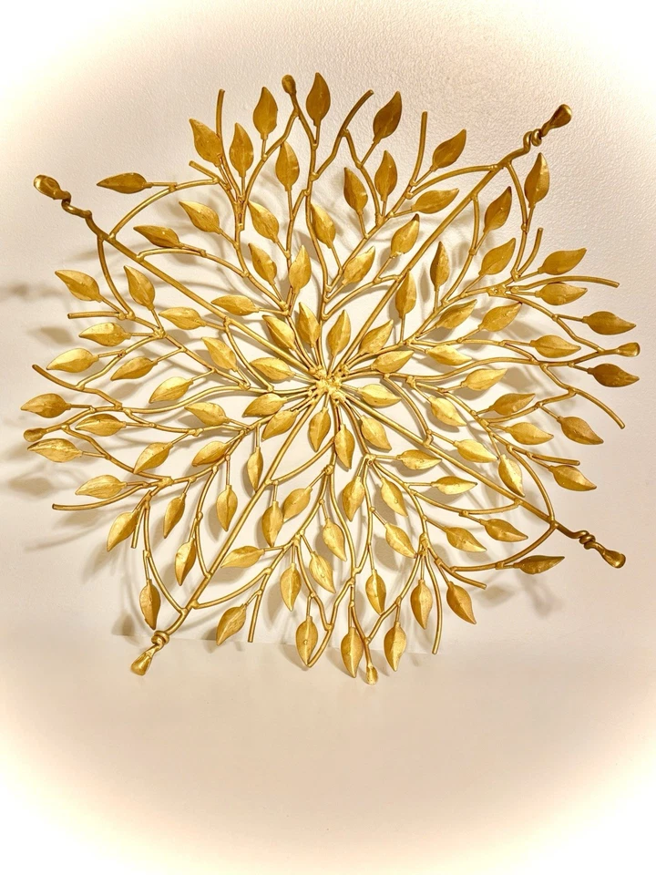 Винтажный французский страны золотистый металлический проволоки лист декоративная чаша ветви XL РЕДКАЯ - Изображение 4 из 4
