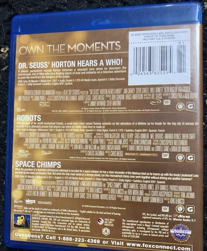 New DR. SEUSS: Horton Hears a Who / Robots / Space Chimps (Blu-ray 2012) - Picture 2 of 2