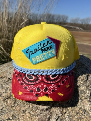 #ad Custom Trailer Park Pretty Distressed Trucker Hat Ball Cap $48.00