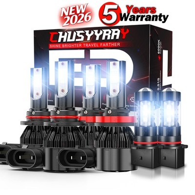 For Chevy Tahoe 2015-2020 Combo LED Headlight Bulbs High/Low Beam+Fog Light